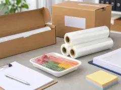 Food-service cling film rolls prepared for an import order review