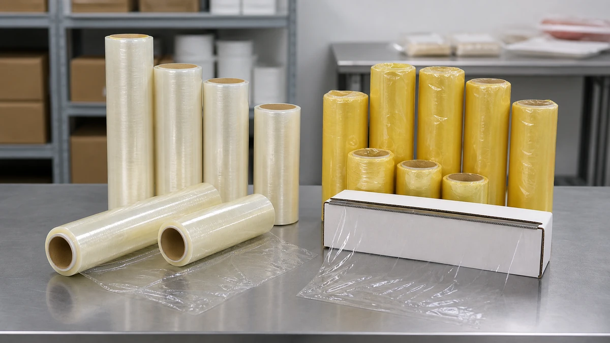 loose cling film and wrapped tray clarity comparison under consistent lighting
