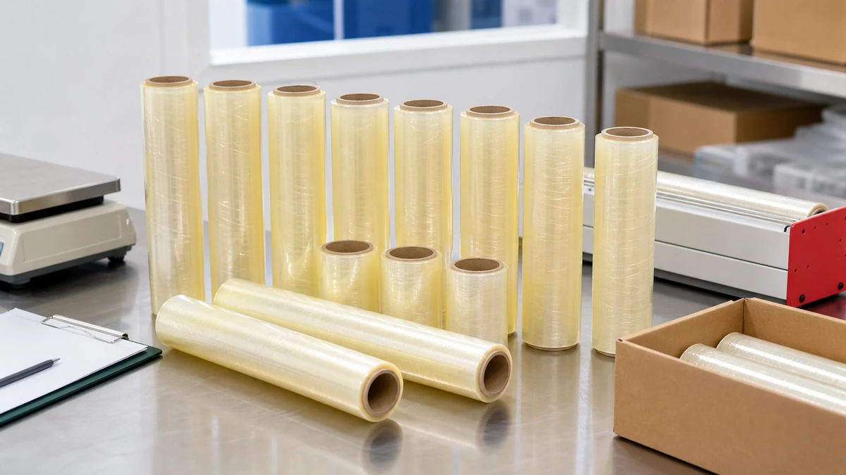 rewound cling film rolls checked for tension edge quality and telescoping