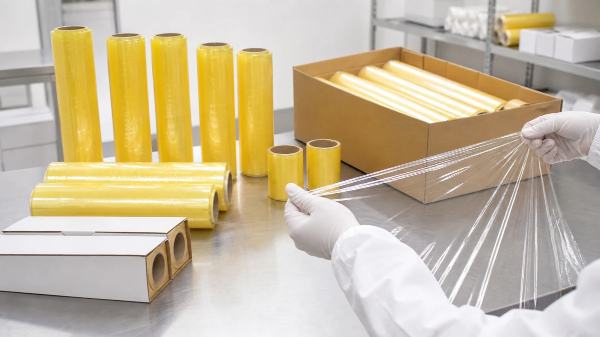 post test inspection of cling film carton rolls cores cutter boxes corners and labels