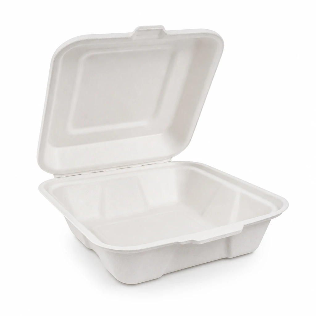 Bagasse Clamshell Box