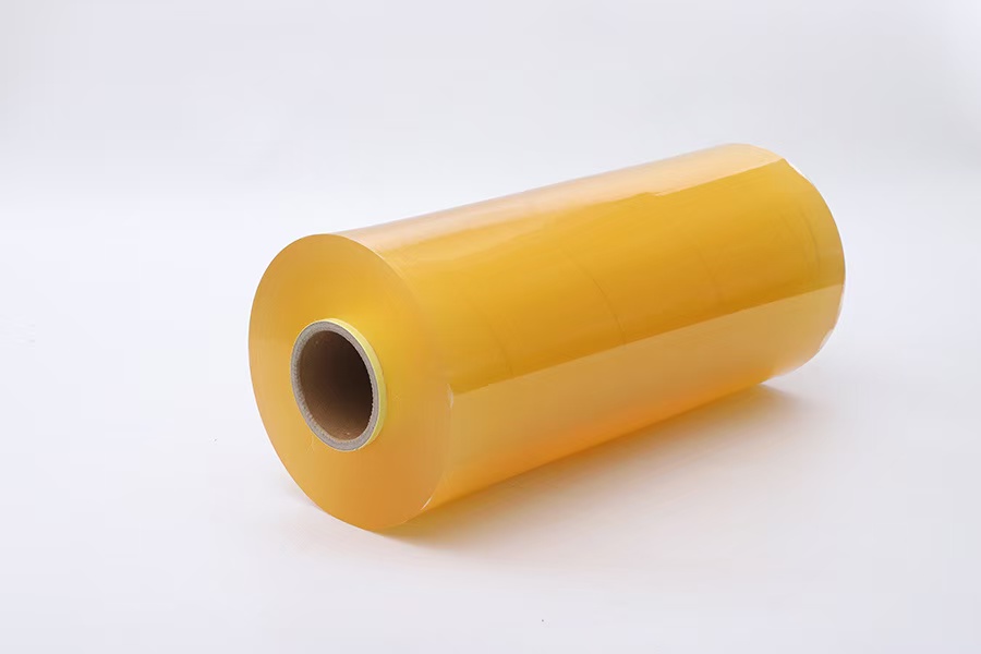 Single large PVC cling film roll with visible paper core