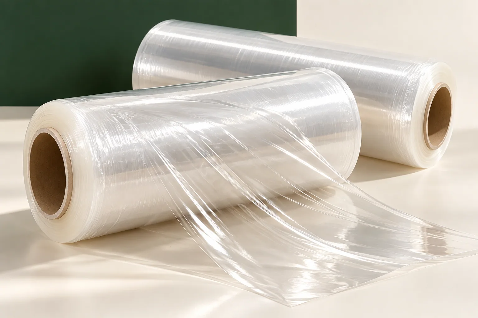 Cling film rolls and transparent wrapping film