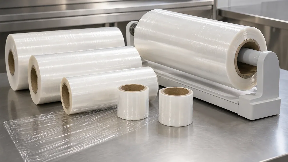 cling film core size strength and dispenser compatibility inspection with loaded roll