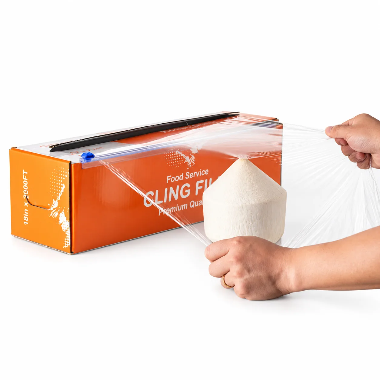 Manual dispensing from a cling film cutter box