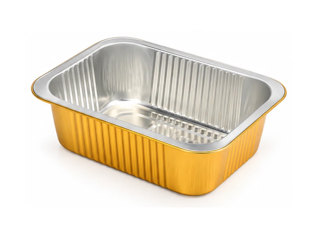 Gold Aluminum Foil Rectangular Container 221-1800 (1800 ml)