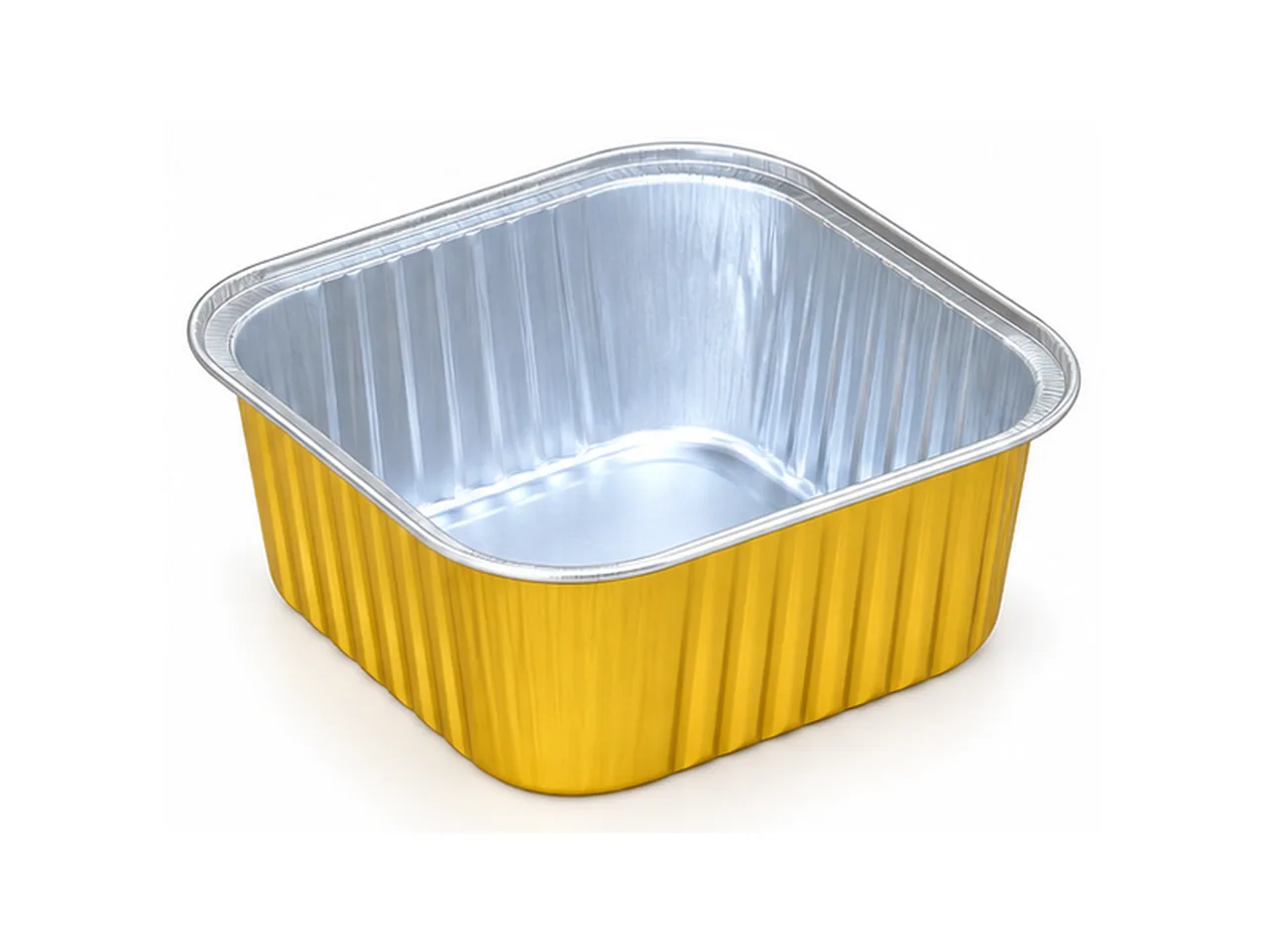 Gold Aluminum Foil Square Container 0909-180 (180 ml)