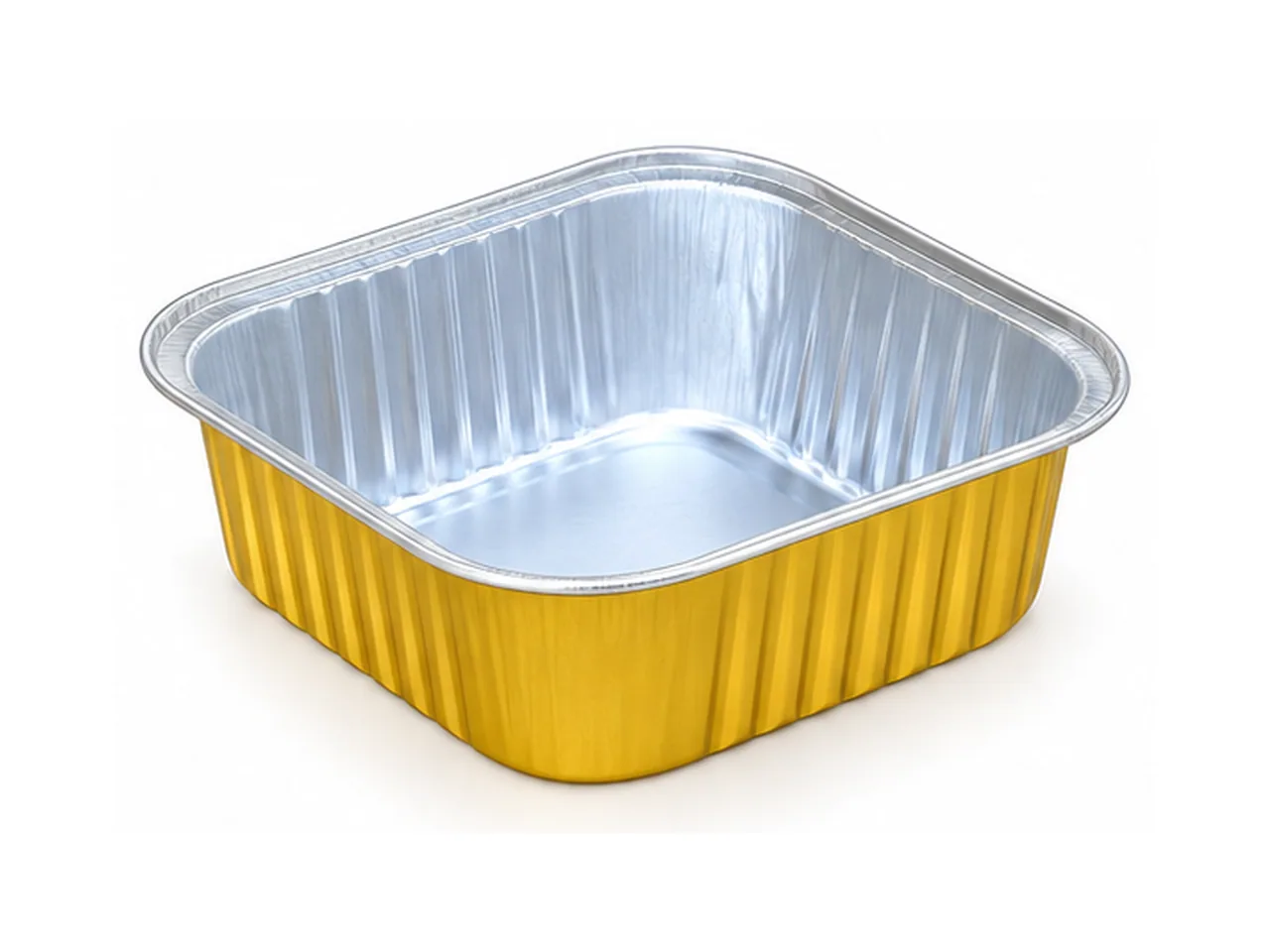Gold Aluminum Foil Square Container 0909-110 (110 ml)