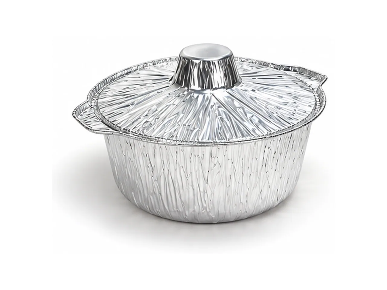 Silver Aluminum Foil Pot with Lid L-338 (5100 ml)