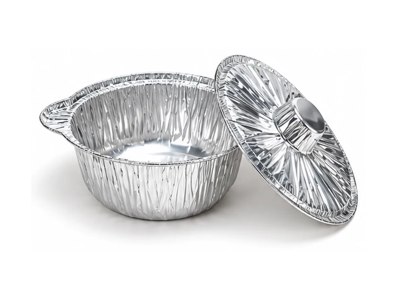 Silver Aluminum Foil Pot with Lid L-252 (2300 ml)