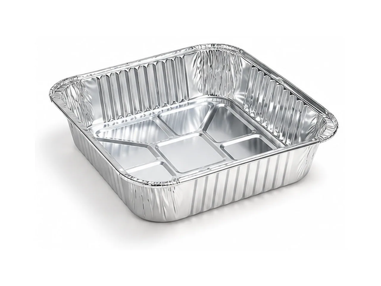 Silver Aluminum Foil Square Container L-205 Square (1100 ml)