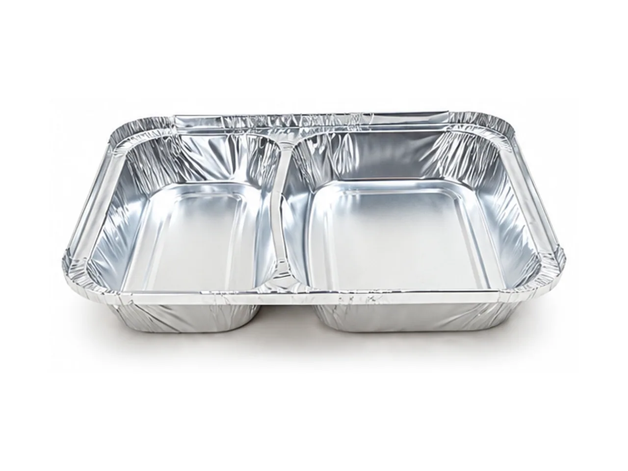 Silver Aluminum Foil Two Compartment Container (900 ml)