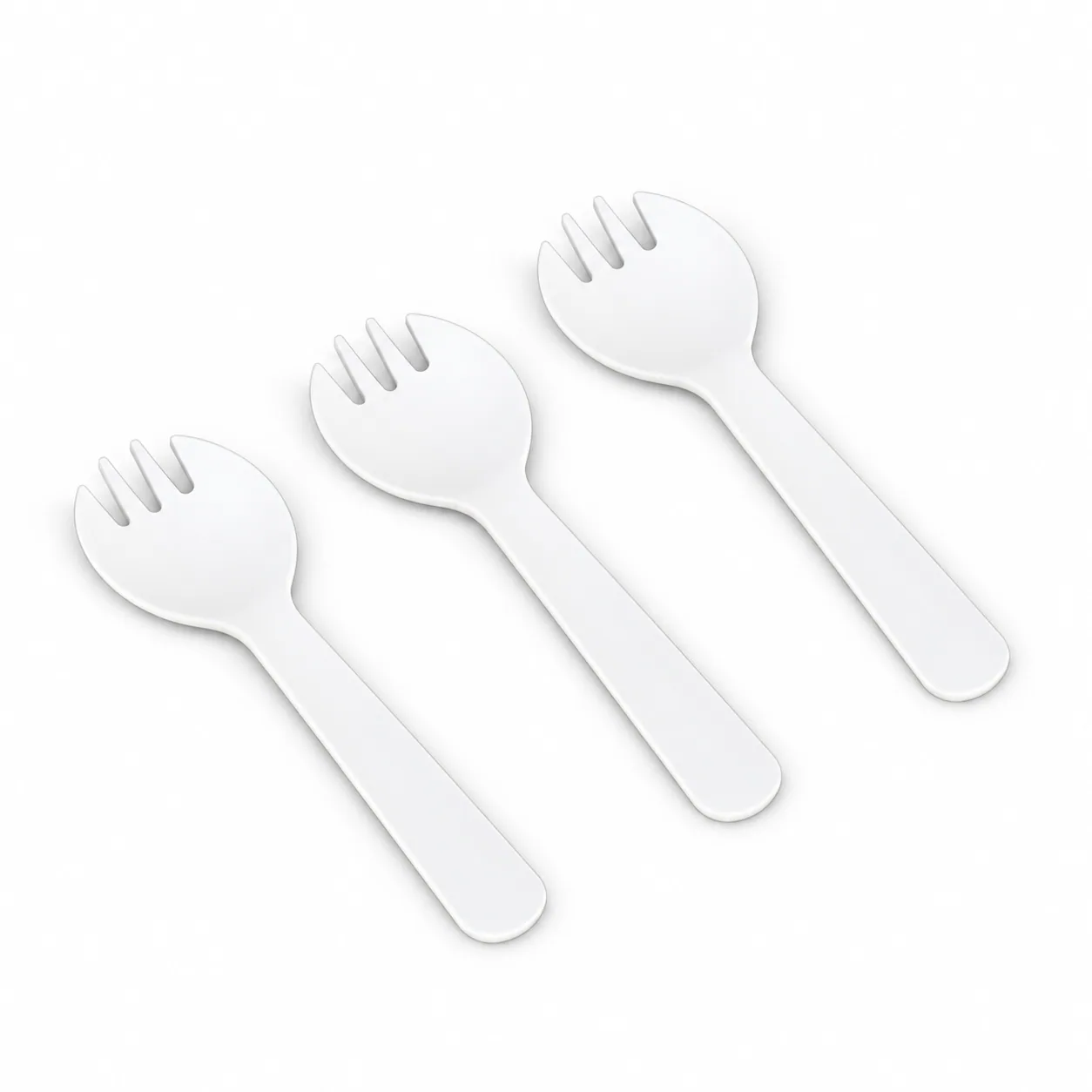 White disposable sporks